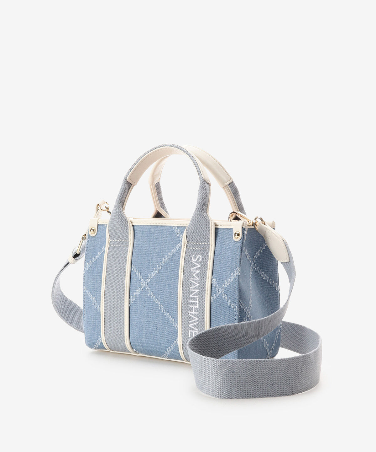 Samantha Vega「ロゴテープデニム風トート（ミニ）」|ショルダー・メッセンジャー|