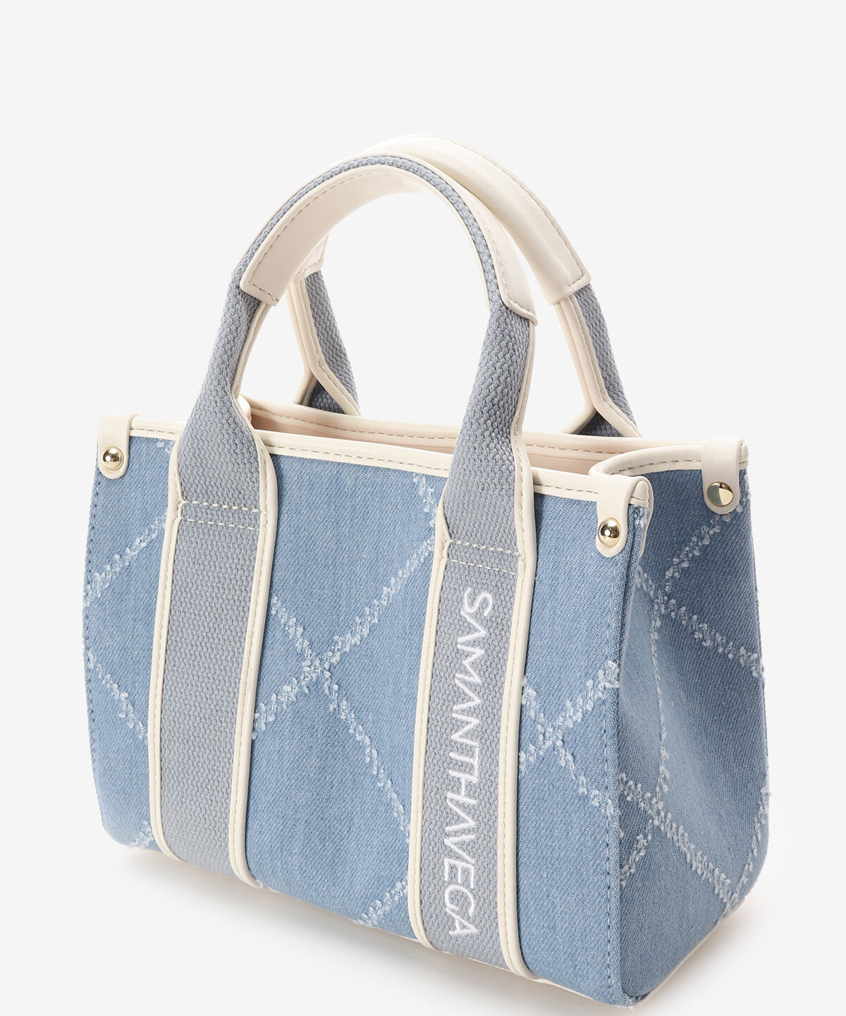 Samantha Vega「ロゴテープデニム風トート（ミニ）」|ショルダー・メッセンジャー|