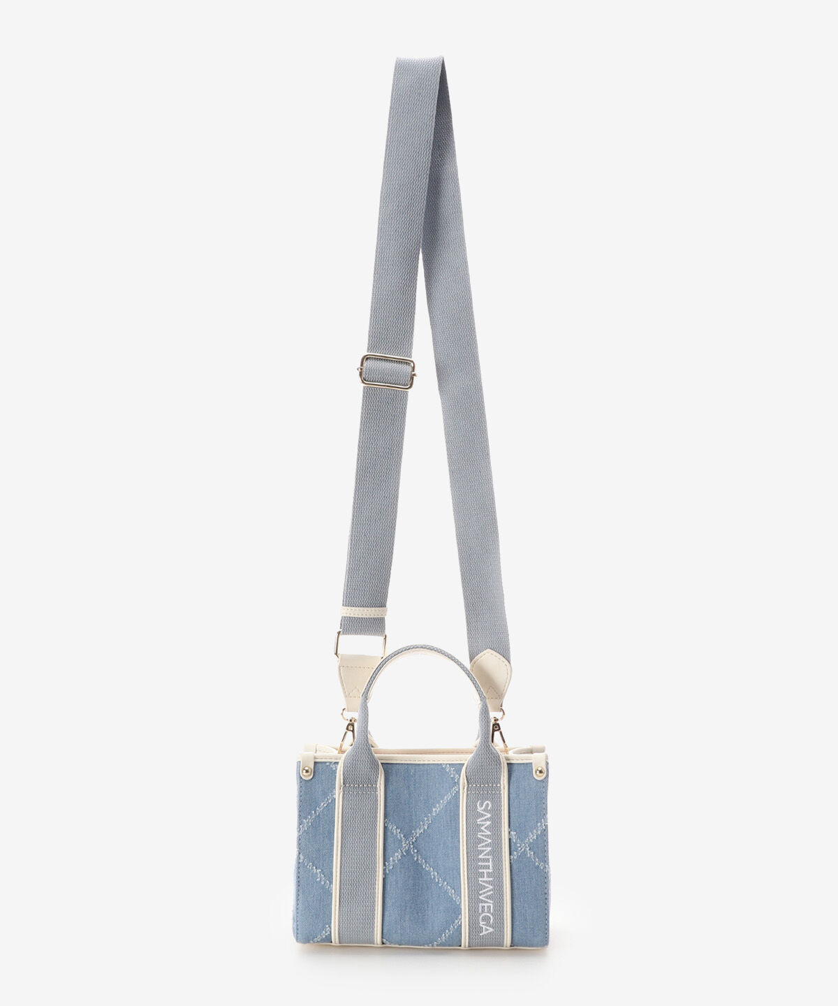 Samantha Vega「ロゴテープデニム風トート（ミニ）」|ショルダー・メッセンジャー|