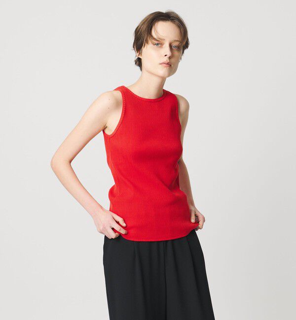 AEWEN MATOPH「＜AEWEN MATOPH＞リブ アメリカンスリーブタンクトップ」|タンクトップ|RED