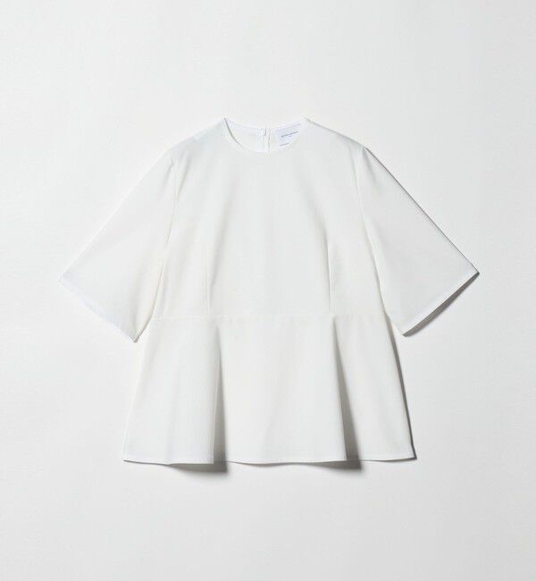 UNITED ARROWS「５分袖 ペプラム Tシャツ ‐吸水速乾‐」|Tシャツ・カットソー|WHITE