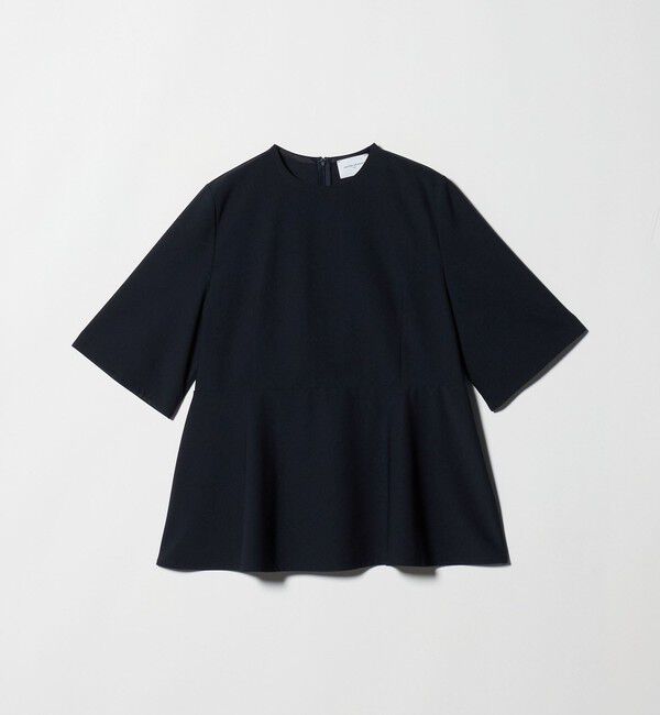 UNITED ARROWS「５分袖 ペプラム Tシャツ ‐吸水速乾‐」|Tシャツ・カットソー|NAVY