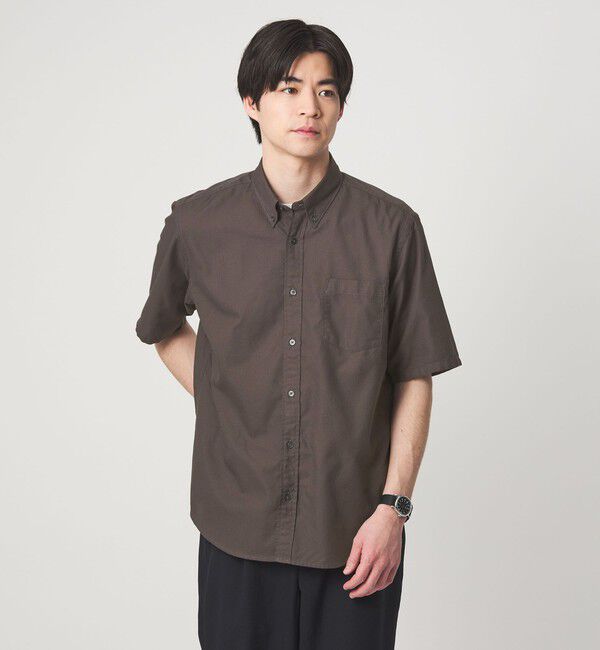 UNITED ARROWS green label relaxing「サッカー ドビー ボタンダウン 半袖 ポロシャツ」|ポロシャツ|DK.BROWN