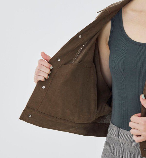 GALERIE VIE「フレンチリネン プリーテッドジャケット」|ブルゾン・スタジャン|