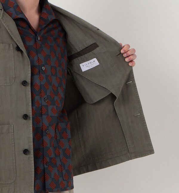 TOMORROWLAND MENS「セルロースリネンコットン カバーオールジャケット SONDRIO」|ブルゾン・スタジャン|