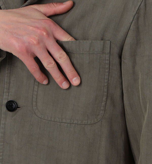 TOMORROWLAND MENS「セルロースリネンコットン カバーオールジャケット SONDRIO」|ブルゾン・スタジャン|