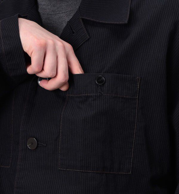 TOMORROWLAND MENS「コットンリネンキュプラ ドルマンスリーブ カバーオールジャケット」|ブルゾン・スタジャン|