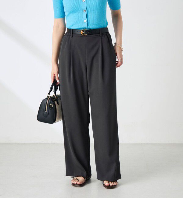 NOLLEY'S sophi「《セットアップ対応》ウォッシャブルツイルイージーワイドパンツ」|その他|チャコールグレー