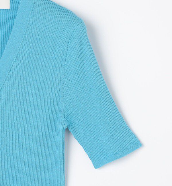 NOLLEY'S sophi「《手洗い可能》綿アセリブ半袖Vネックカーディガン」|カーディガン|