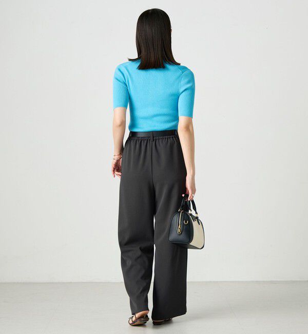 NOLLEY'S sophi「《手洗い可能》綿アセリブ半袖Vネックカーディガン」|カーディガン|