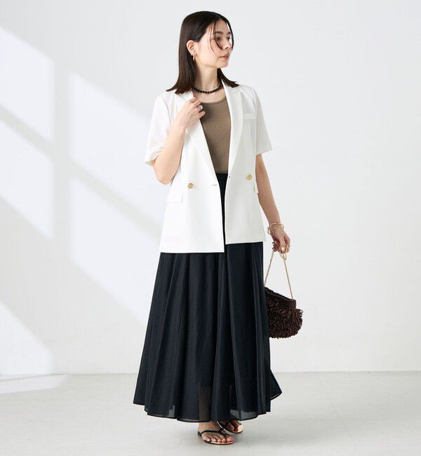 NOLLEY'S sophi「《セットアップ対応》ウォッシャブルドライツイルハーフスリーブジャケット」|テーラードジャケット|