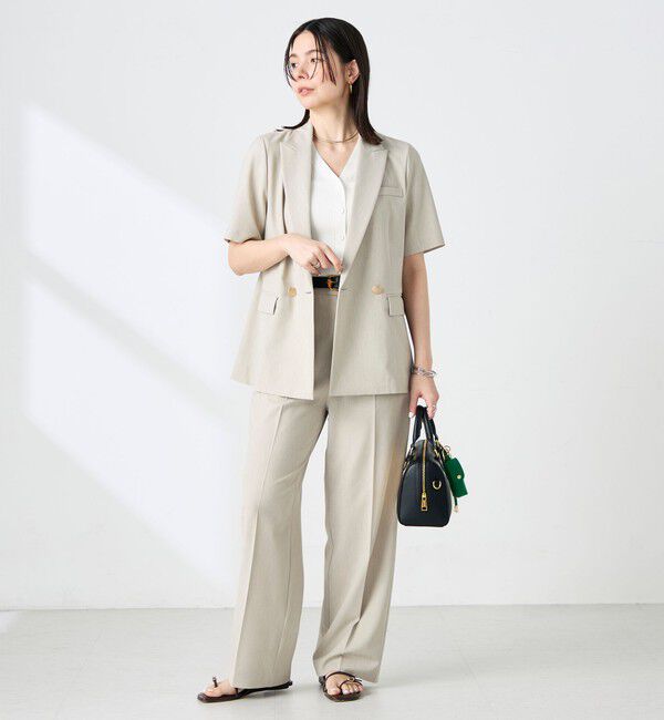 NOLLEY'S sophi「《セットアップ対応》ウォッシャブルドライツイルハーフスリーブジャケット」|テーラードジャケット|