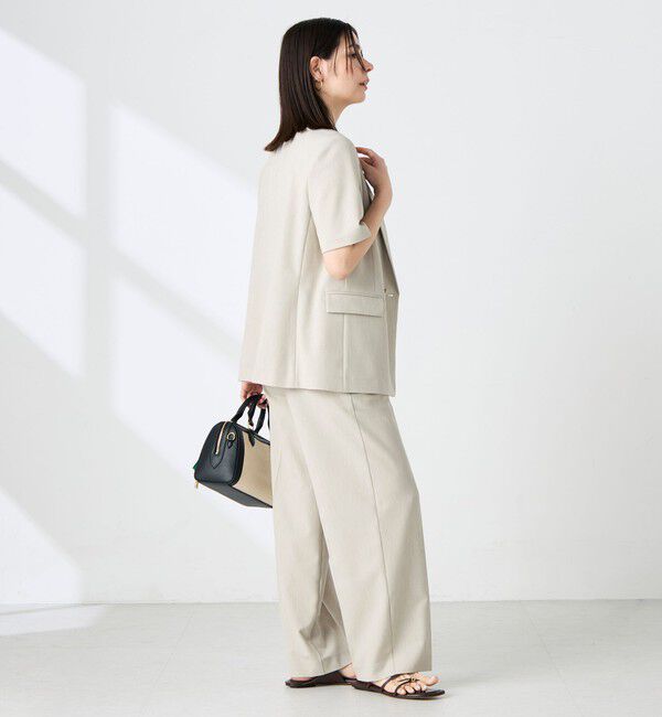 NOLLEY'S sophi「《セットアップ対応》ウォッシャブルドライツイルハーフスリーブジャケット」|テーラードジャケット|