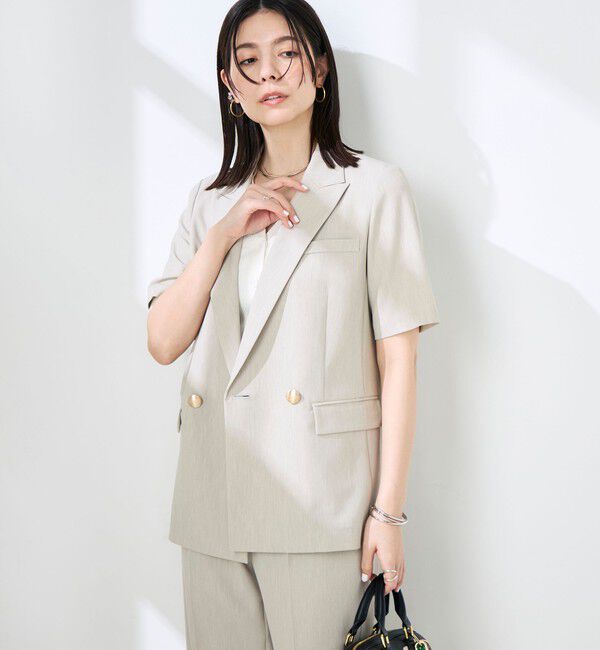 NOLLEY'S sophi「《セットアップ対応》ウォッシャブルドライツイルハーフスリーブジャケット」|テーラードジャケット|