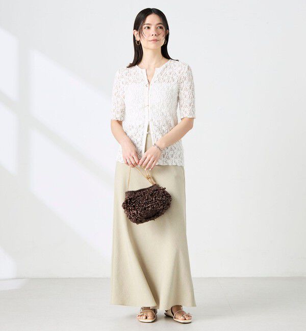 NOLLEY'S sophi「ウォッシャブルストレッチレース両前半袖カーデ」|カーディガン|