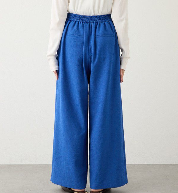  「予約【防シワ性/紫外線防止】リネンライクタックワイドスラックス」|チノ|