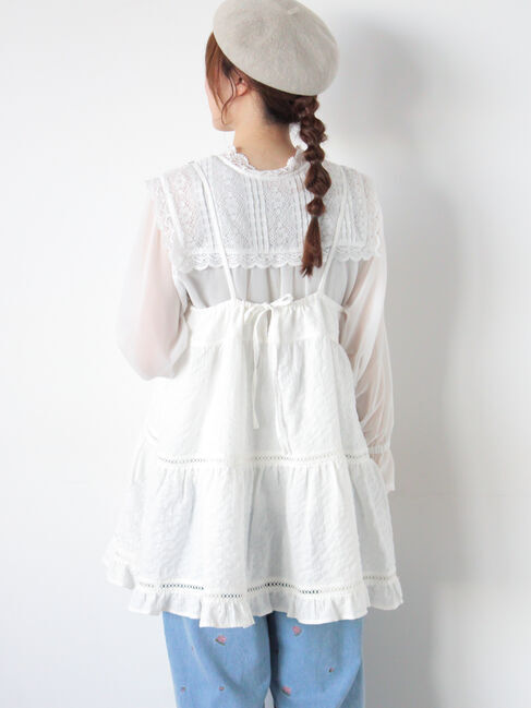 Samansa Mos2「《新色追加》はしごレースティアードキャミチュニック」|シャツ・ブラウス|