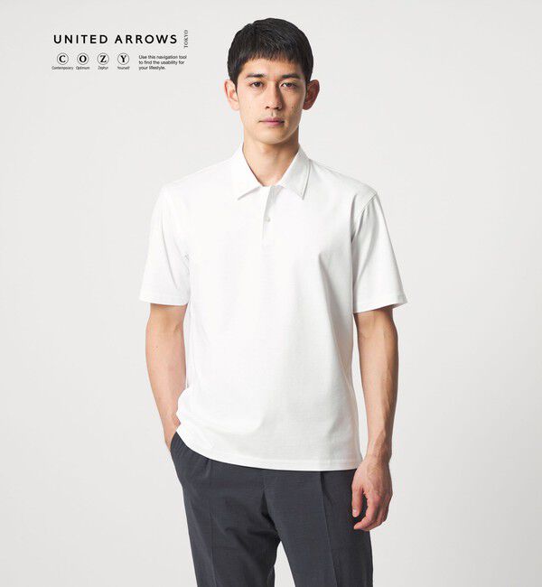 UNITED ARROWS「ポンチ ポロシャツ UA COZY 抗菌防臭 接触冷感」|Tシャツ・カットソー|WHITE