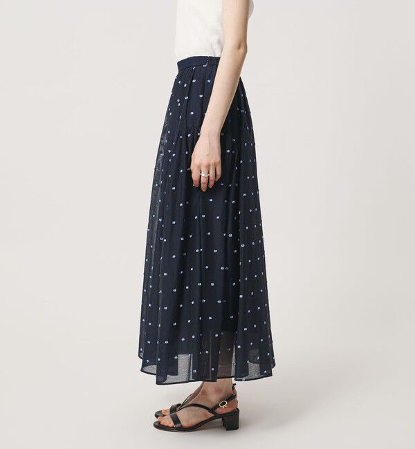 UNITED ARROWS「2トーン ドット ジャガード フレアスカート」|フレア|