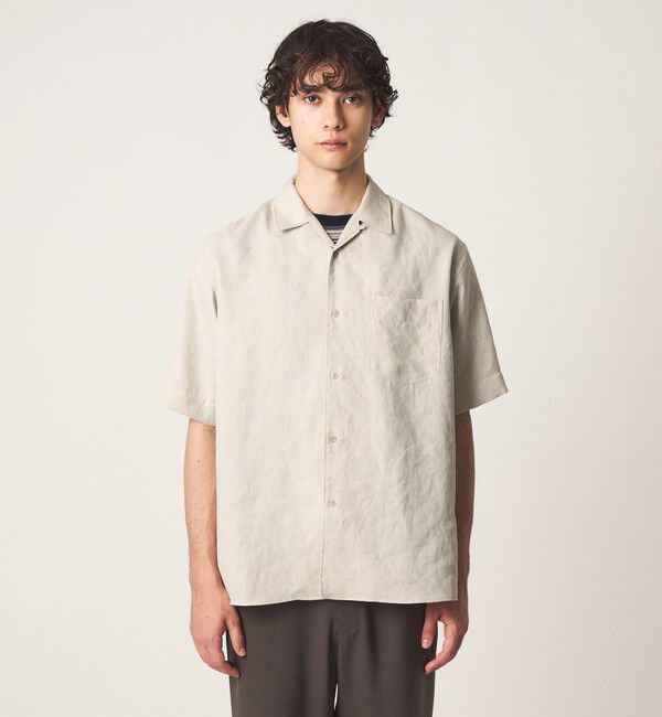 UNITED ARROWS「トリアセテート/ポリエステル ツイル オープンカラーシャツ」|シャツ・ブラウス|