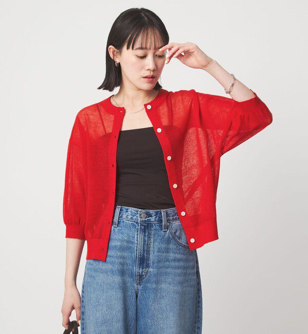 UNITED ARROWS green label relaxing「シアー カーディガン ニット ウォッシャブル」|カーディガン|