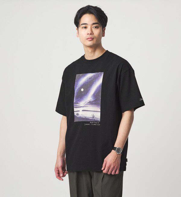 UNITED ARROWS green label relaxing「【別注】＜Jonas Claesson＞SEA アート 半袖 Tシャツ」|Tシャツ・カットソー|BLACK