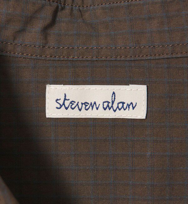 STEVEN ALAN「＜Steven Alan＞ シボチェック レギュラーカラー ショートスリーブ シャツ BOX」|シャツ・ブラウス|
