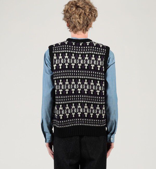 TOMORROWLAND MENS「【別注】Redeux メリノウールフェアアイル柄 クルーネックニットベスト」|ニット・セーター|