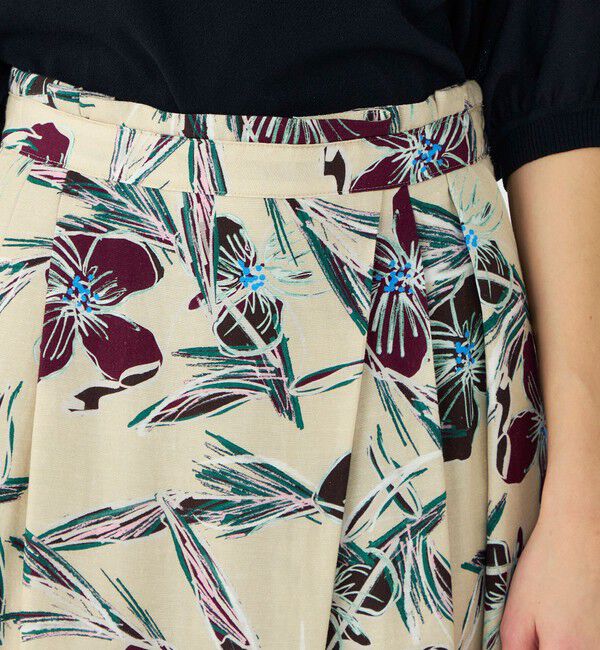 Ballsey「チェロキープリント タックロングスカート」|フレア|