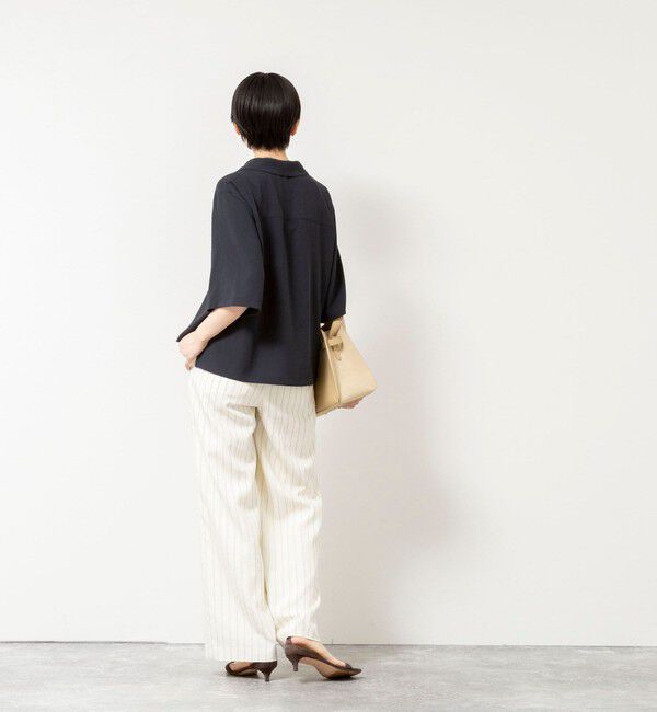 NOLLEY'S sophi「《セットアップ対応》ウォッシャブルエアリージョーゼットショートシャツ」|シャツ・ブラウス|