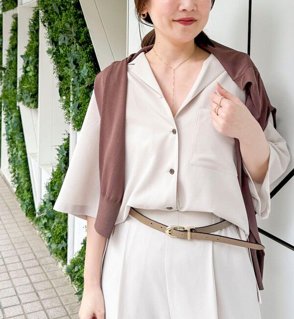 NOLLEY'S sophi「《セットアップ対応》ウォッシャブルエアリージョーゼットショートシャツ」|シャツ・ブラウス|ベージュ