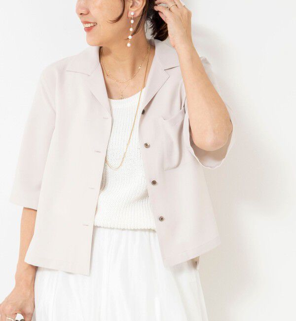 NOLLEY'S sophi「《セットアップ対応》ウォッシャブルエアリージョーゼットショートシャツ」|シャツ・ブラウス|