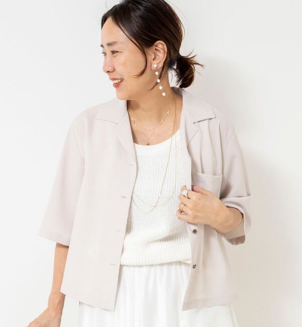 NOLLEY'S sophi「《セットアップ対応》ウォッシャブルエアリージョーゼットショートシャツ」|シャツ・ブラウス|