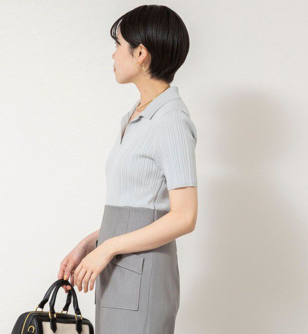 NOLLEY'S sophi「ウォッシャブルポロニットタイトスカートドッキングワンピース」|ワンピース|