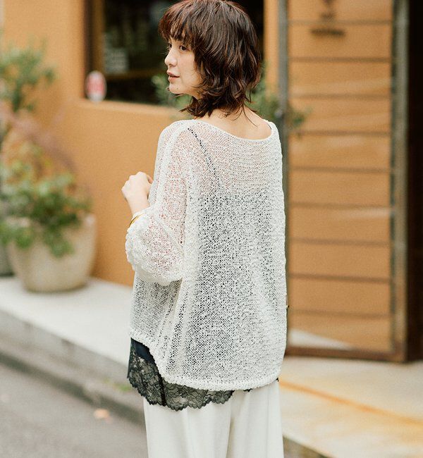  「予約【ご好評につき新色追加！】テープヤーンボートネックニット」|ニット・セーター|