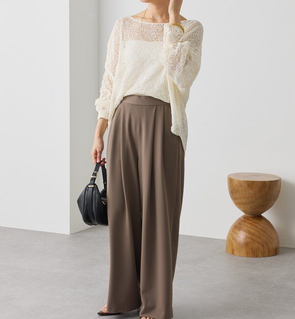  「予約【ご好評につき新色追加！】テープヤーンボートネックニット」|ニット・セーター|