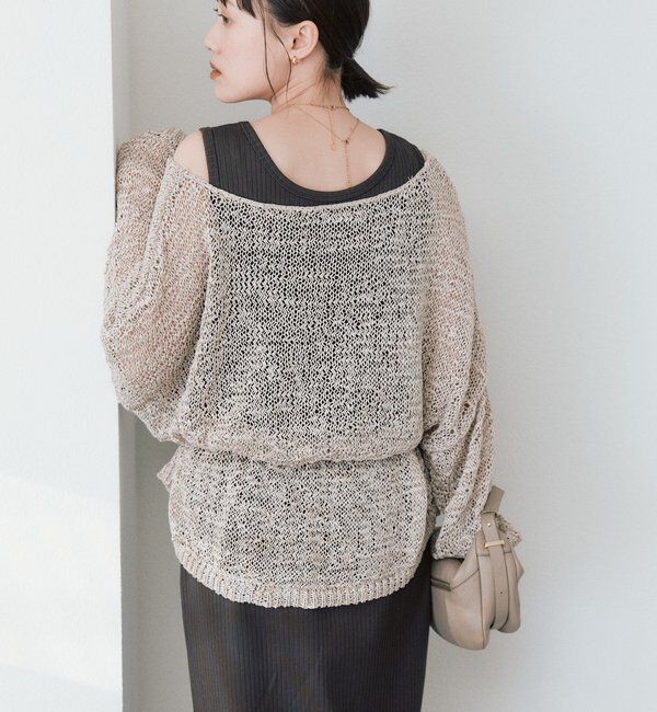  「予約【ご好評につき新色追加！】テープヤーンボートネックニット」|ニット・セーター|