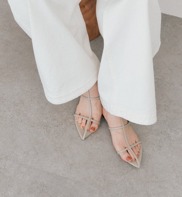  「予約【抜け感】ポインテッドラインサンダル」|サンダル|