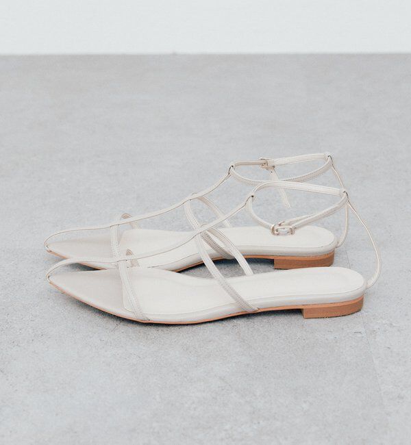 「予約【抜け感】ポインテッドラインサンダル」|サンダル|