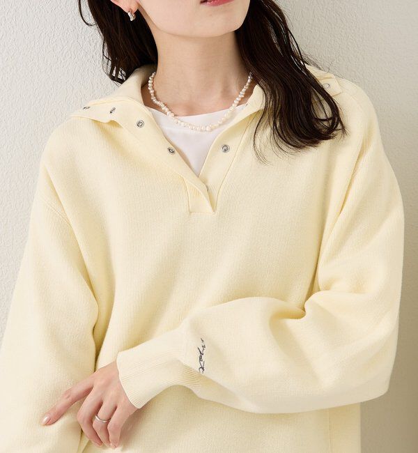  「スウェットライクヘンリーニット」|ニット・セーター|