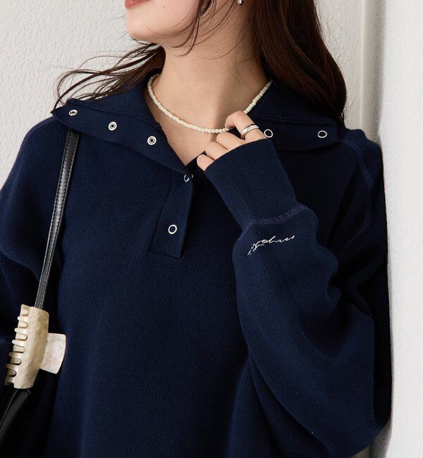  「スウェットライクヘンリーニット」|ニット・セーター|