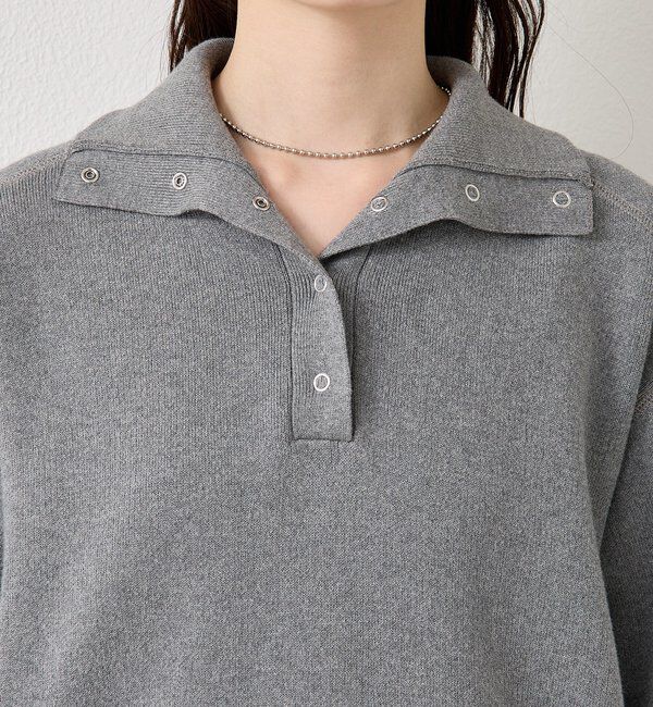  「スウェットライクヘンリーニット」|ニット・セーター|