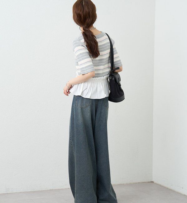  「ペプラム半袖ニット」|ニット・セーター|