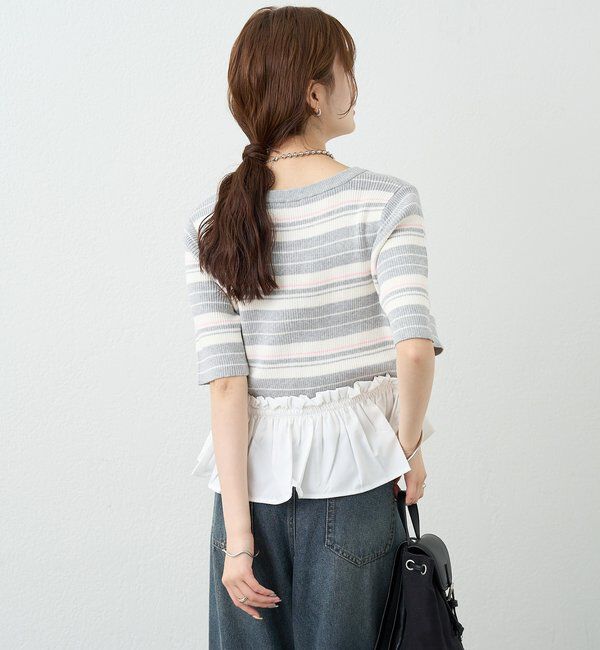  「ペプラム半袖ニット」|ニット・セーター|