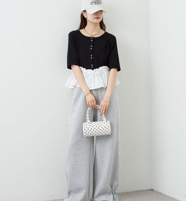  「ペプラム半袖ニット」|ニット・セーター|