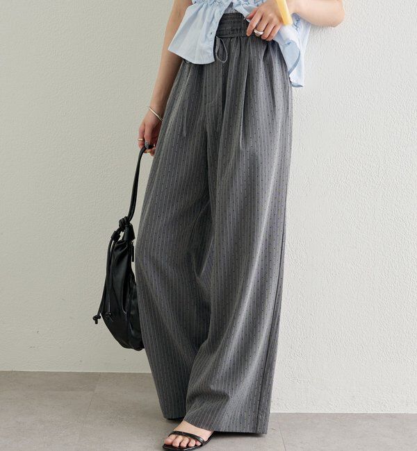  「ラインストーンWベルトパンツ」|チノ|