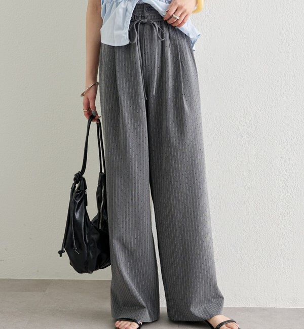  「ラインストーンWベルトパンツ」|チノ|