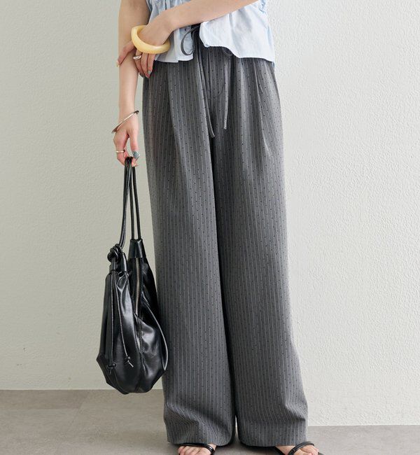  「ラインストーンWベルトパンツ」|チノ|