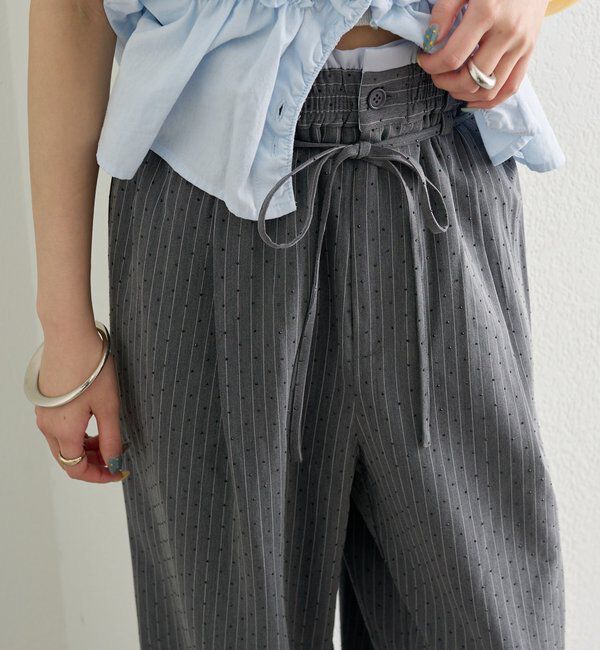  「ラインストーンWベルトパンツ」|チノ|