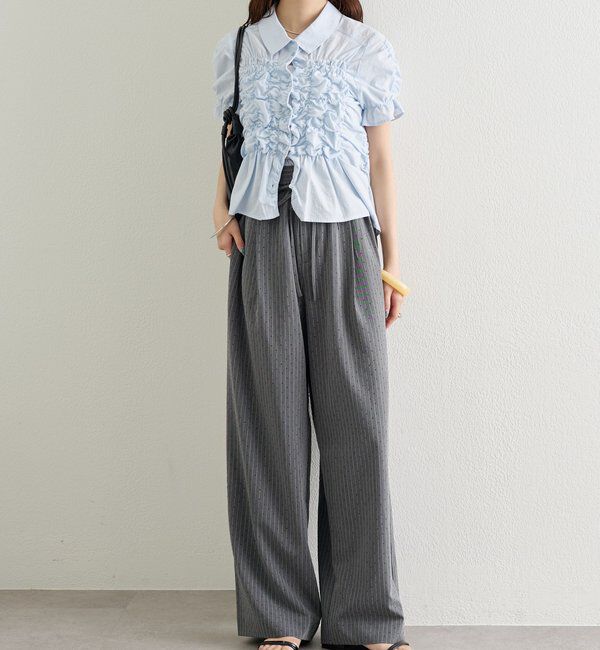  「ラインストーンWベルトパンツ」|チノ|